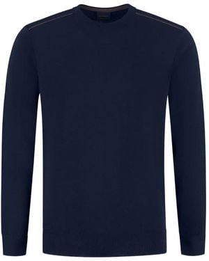 Paul & Shark Contrast-Trim Crew-Neck Jumper - Blue
