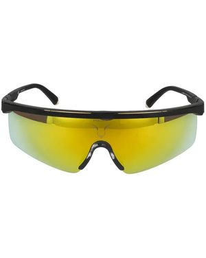 Police Rubberised Shield-Frame Sunglasses - Yellow