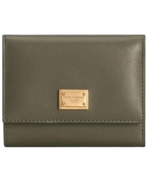 Dolce & Gabbana Zip-Up Plaque Wallet - Grey