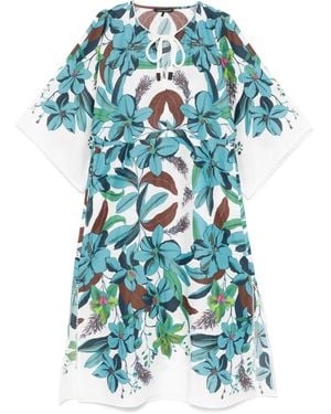 Luisa Cerano Kleid Mit Print - Blau
