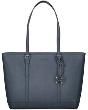 Michael Kors Jet Set Leather Buckle Tote Bag - ブルー