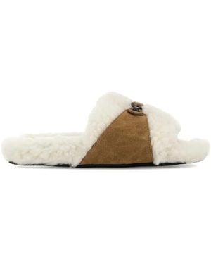 Balenciaga Suede Slide-Style Sandals - White