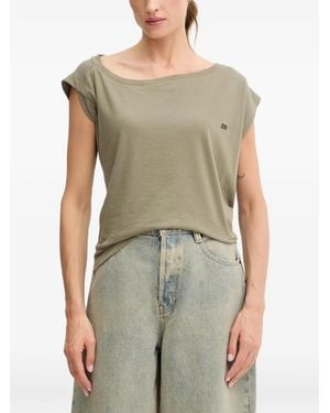 Miss Sixty Shoulder Pad Crew Neck T-Shirt - Green