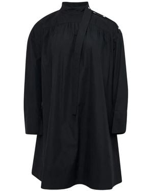 3.1 Phillip Lim Button-Shoulder Poplin Dress - Black