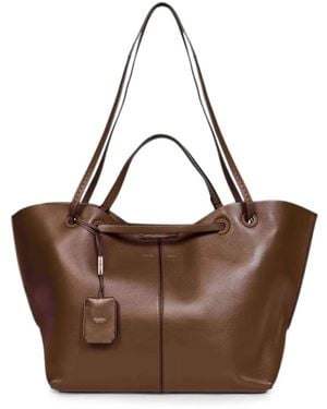 Max Mara Shopper Tote Bag Aus Nappaleder - Braun