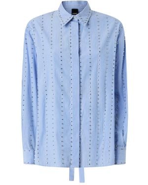 Pinko Striped Rhinestone Shirt - Blue