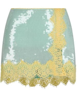 retroféte Morgen Lace-Trim Skirt - Green