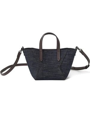 Brunello Cucinelli Mini Sac À Main Bc Duo - Bleu