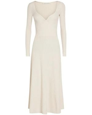 Maria McManus Ribbed-Knit Midi Dress - White