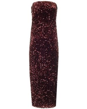 Al Duca d'Aosta Sequin-Embellished Bustier Dress - Purple