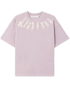Palm Angels Neck-Logo Loose T-Shirt - Pink