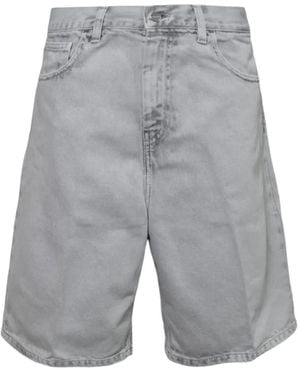 Carhartt Logo-Patch Denim Shorts - Gray