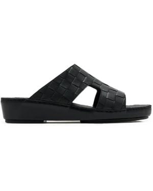 Forsa Sandales Fayez En Cuir Intrecciato - Black