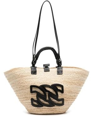 Casadei Panarea ロゴ ハンドバッグ - ナチュラル