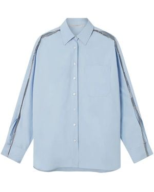 Stella McCartney Relaxed Fit Shirt With Cut-Out Shoulders And Chain Detailing - Blue