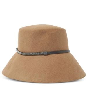 Peserico Beaded-Band Felt Hat - Natural