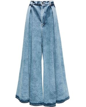 GIUSEPPE DI MORABITO Pleated Wide-Leg Jeans - Blue