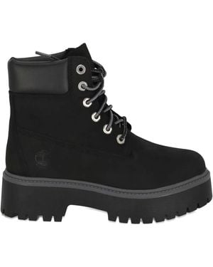 Timberland Suede Lace-Up Boots - Black