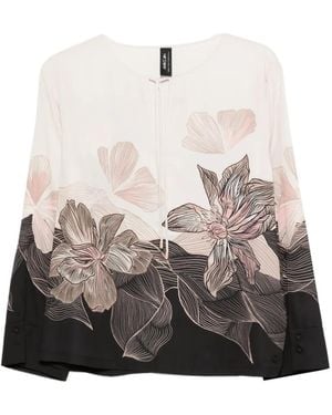 Marc Cain Floral Blouse - Natural