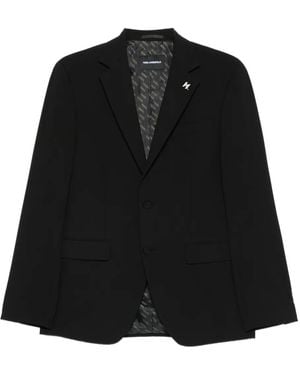 KARL LAGERFELD Logo-Plaque Blazer - Black