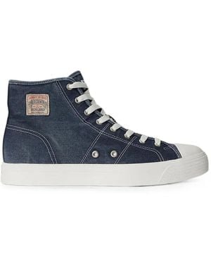 Polo Ralph Lauren Ayers High-Top Canvas Trainers - Blue