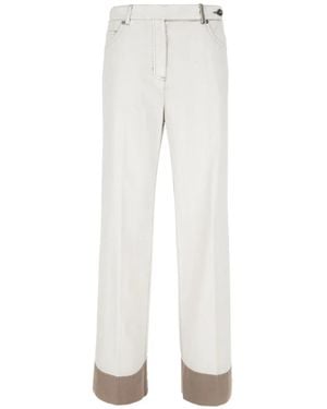 Panicale Turn-Up Pants - White
