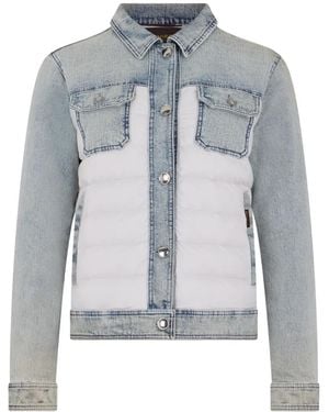 Moorer Panelled Denim Jacket - Blue