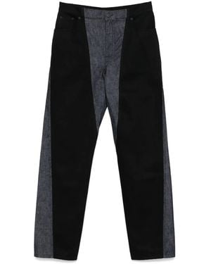 Mugler Bi-colour Straight-Leg Jeans - Black