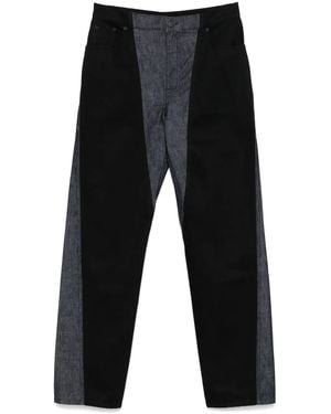 Mugler Bi-colour Straight-Leg Jeans - Black