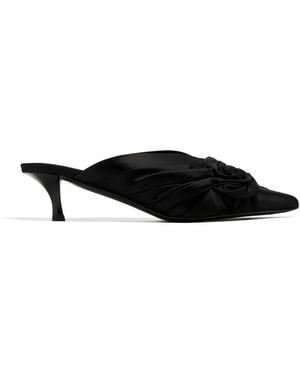 Givenchy Twist Rose-Detail Mules - Black
