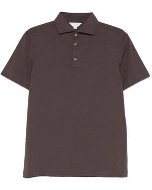 Malo Button-Up Polo Shirt - Brown