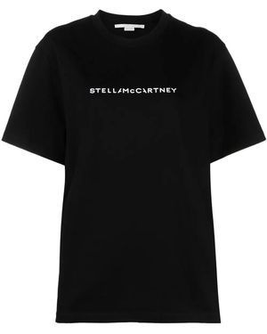 Stella McCartney Logo Oversized Cotton T-Shirt - Black