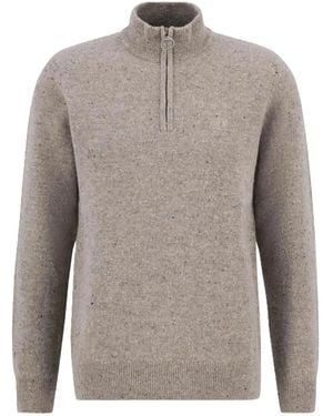 Barbour Melierter Pullover mit Reißverschluss - Grau