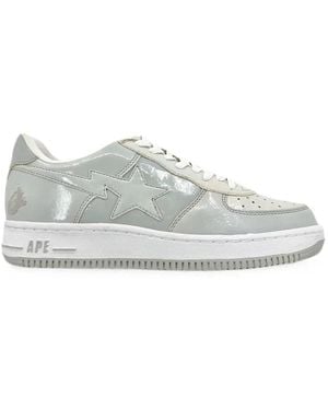 A Bathing Ape Bapesta Fs-001 Patent-Leather Sneakers - White