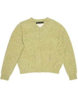 Frenckenberger Zip-Up Long-Sleeve Cardigan - Green