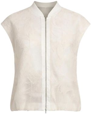 Peserico Chaleco con bordado floral - Blanco