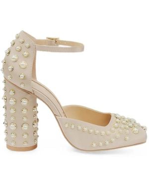 Kat Maconie Escarpins À Talon Épais Et Ornements De Perles Zozo - White