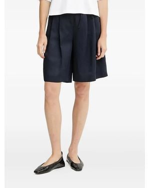 BOSS Pleated Belted Shorts - Blue