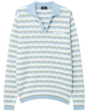 we11done Gestreifter Pullover - Blau