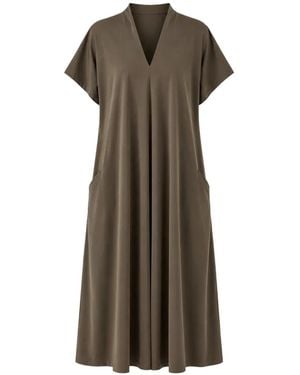 INDIES Sibile V-Neck Short-Sleeve Midi Dress - Natural