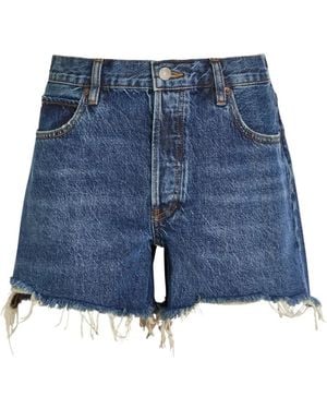 FRAME Pantalones Vaqueros Cortos Con Dobladillo Deshilachado - Azul