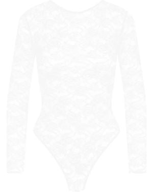 Maison Close Flashback Long-Sleeve Bodysuit - White