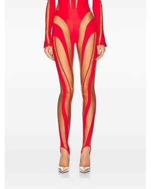 Mugler Cut-Out Leggings - Red