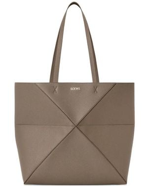 Loewe Mittelgroßer Puzzle Fold Tote Bag - Braun