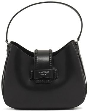 Emporio Armani レザーショルダーバッグ - ブラック