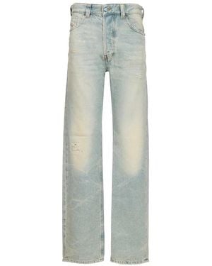DIESEL Logo-Patch Wide-Leg Jeans - Blue