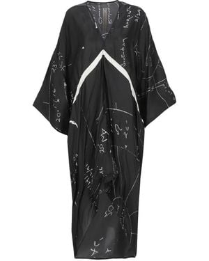 Rick Owens V-Neck Print Asymmetric Dress - Black