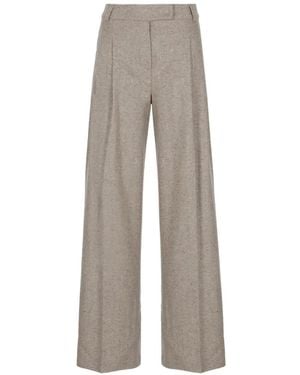 D.exterior Pantaloni A Gamba Ampia Con Pieghe - Neutro