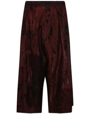 Y's Yohji Yamamoto Paisley-Print Wide-Leg Trousers - Purple