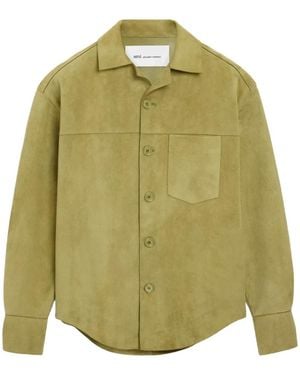 Ami Paris Buttoned Chest-pocket Overshirt - Green